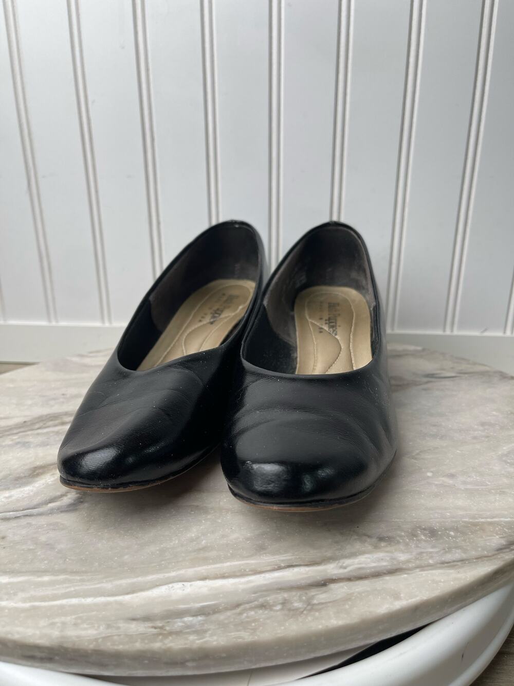 Hush Puppies 7.5 M Leather Made in USA Black  Comfort Pumps Heels 90s Vintage